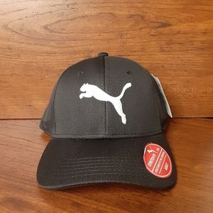 New Mens Puma Stretch Fit Hat Black Cap L/XL